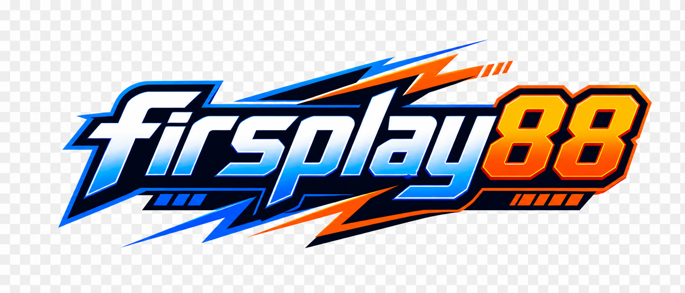 Logo firsplay88 bernuansa neon ungu